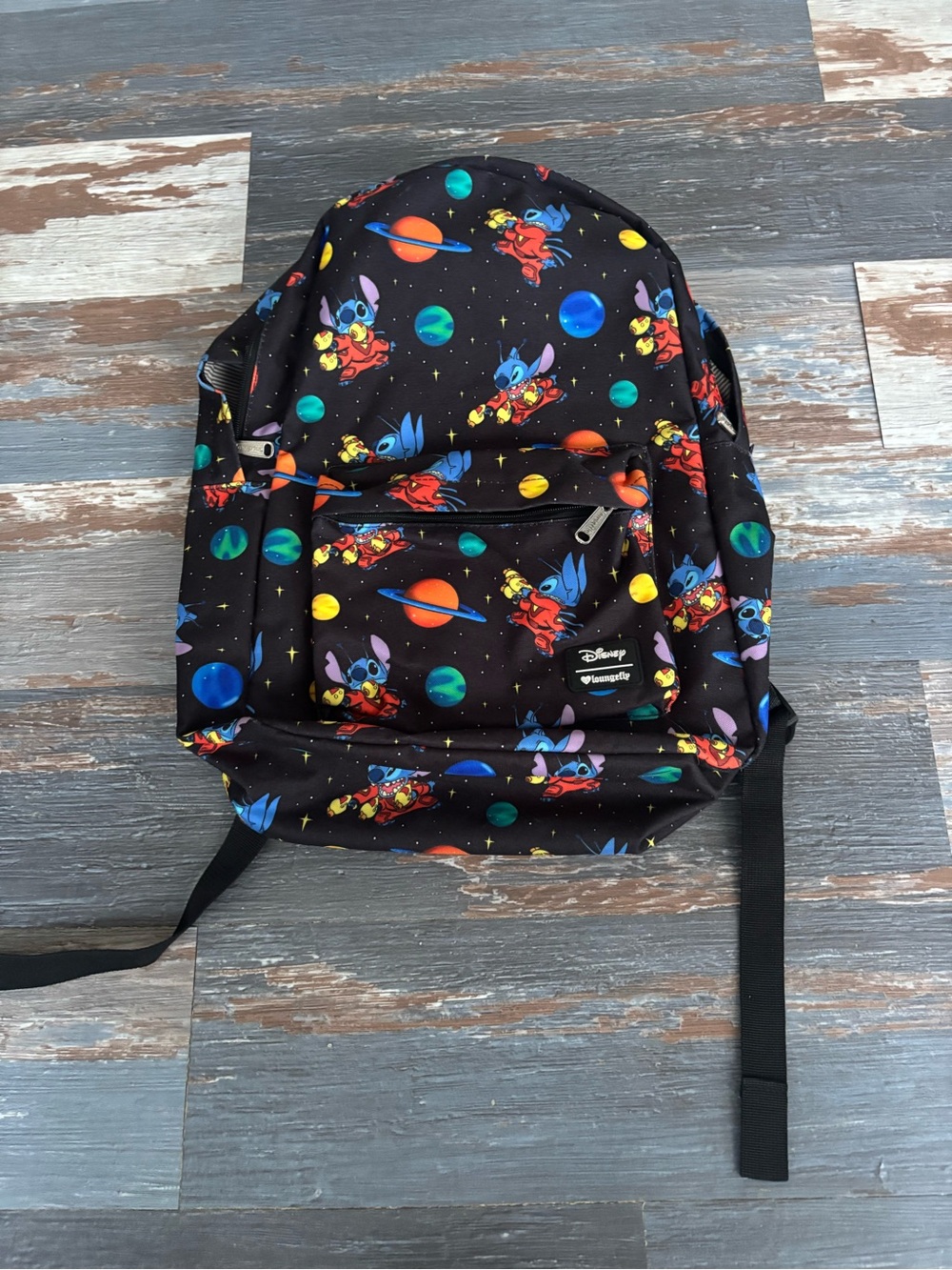 Loungefly Disney Lilo and Stitch Space Allover Print Nylon Backpack Bag